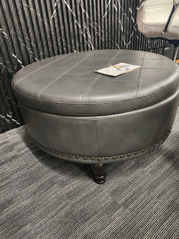 Office Star Inspired by Bassett Storage Ottoman in Pewter - new