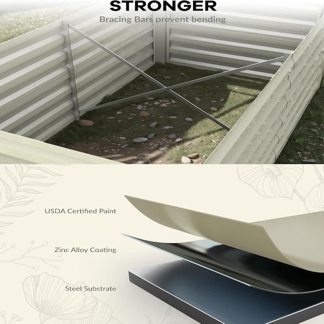 Qeetex 8x4x2ft Steel Raised Garden Bed Kit - new