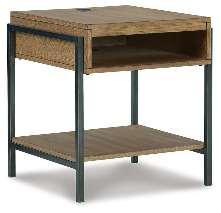 Fridley Brown/Black Rectangular End Table