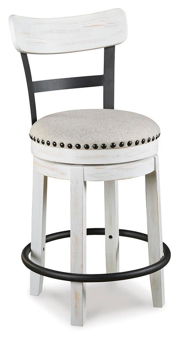 Valebeck White UPH Swivel Barstool (1/CN)