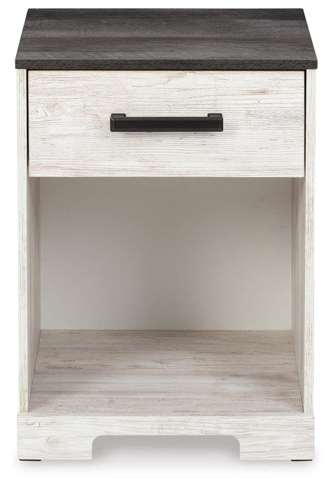 Shawburn Whitewash/Charcoal Gray One Drawer Night Stand