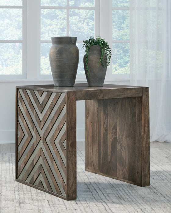 Dreggan Brown Square End Table