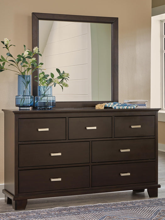 Covetown Dark Brown Covetown Dresser and Mirror