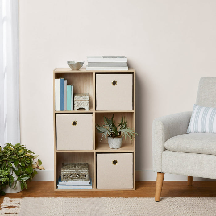 Mainstays 6 Cube Storage Organizer, Spring Pine - new