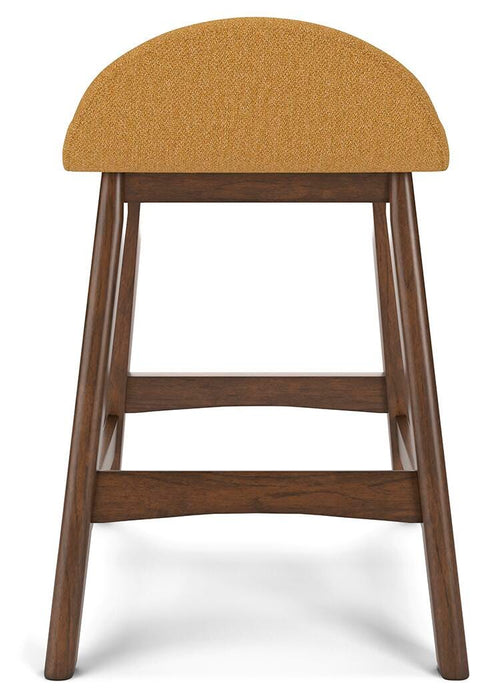 Lyncott Mustard/Brown Lyncott Counter Height Bar Stool
