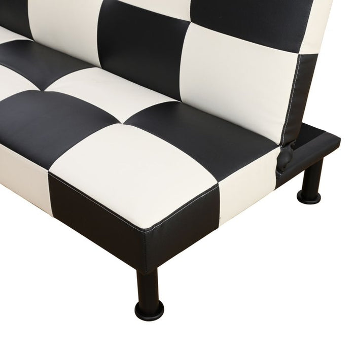 Convertible Futon Sofa Bed Leather Loveseat Adjustable Sleeper Sofa Couch for Living Room Small Apartment,White - new