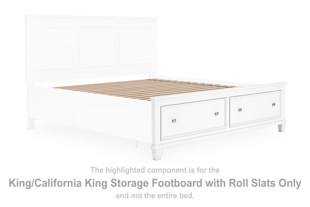 Fortman White K/CK Storage FTBD w/Roll Slats