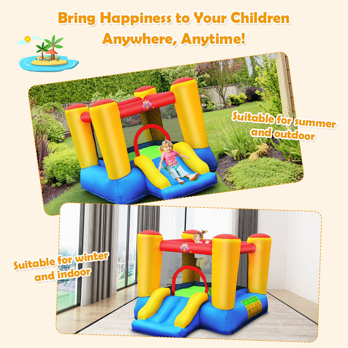 Costway Inflatable Bouncer Kids Slide Bounce House for Indoor Outdoor with 550W Blower - new