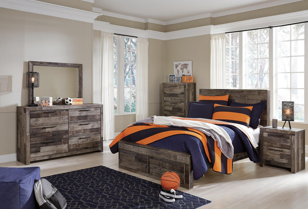 Derekson Multi Gray Derekson Full Panel Bed with 2 Storage Drawers