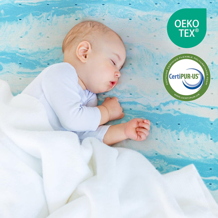 Mattress Topper Twin, 2 Inch Gel Memory Foam Bed Topper for Twin Size Bed, CertiPUR-US Certified, Blue -