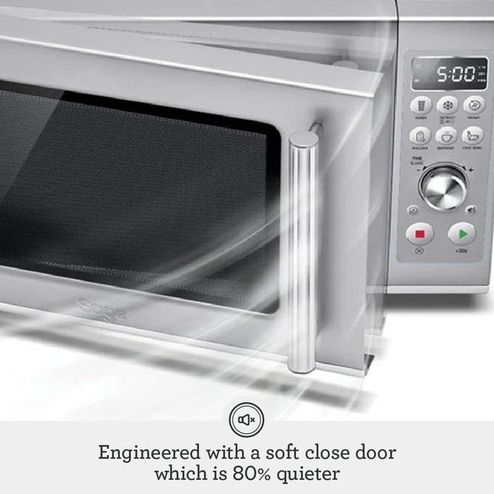 Breville BMO650SIL Compact Wave Soft Close Countertop Microwave Oven, Silver - new