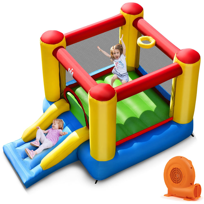 Costway Inflatable Bouncer Kids Slide Bounce House for Indoor Outdoor with 550W Blower - new