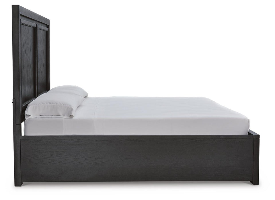 Foyland Black/Brown Foyland King Panel Storage Bed