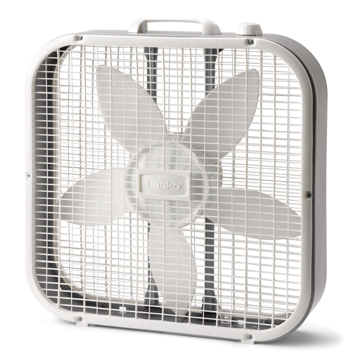 Lasko 20" Classic Box Fan with Weather-Resistant Motor, 3 Speeds, 22.5" H, White, B20200, New - open_box