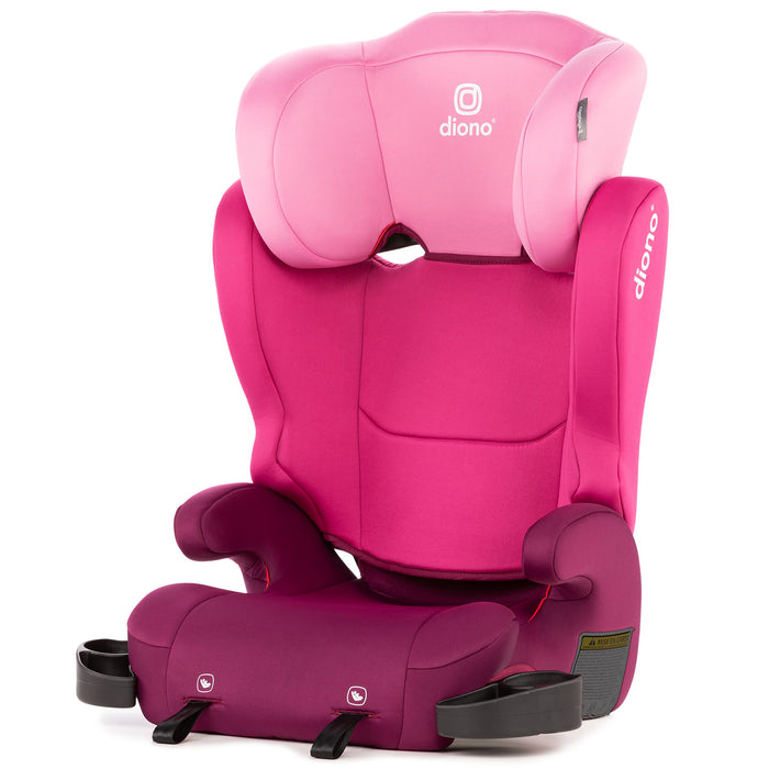 Diono Cambria 2 XL, Dual Latch Connectors, 2-in-1 Belt Positioning Booster Seat, High-Back to Backless Booster, Space and Room to Grow, 7 Headrest Positions, 8 Years 1 Booster Seat, Pink - n