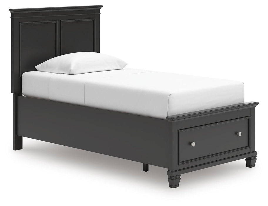 Lanolee Black Lanolee Twin Panel Storage Bed