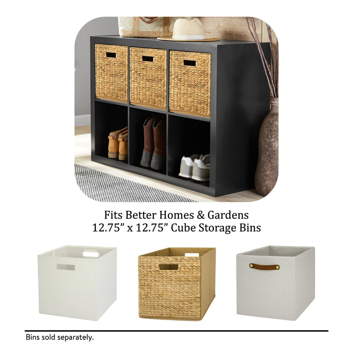 Better Homes & Gardens 6 Cube Storage Organizer, Solid Black - new