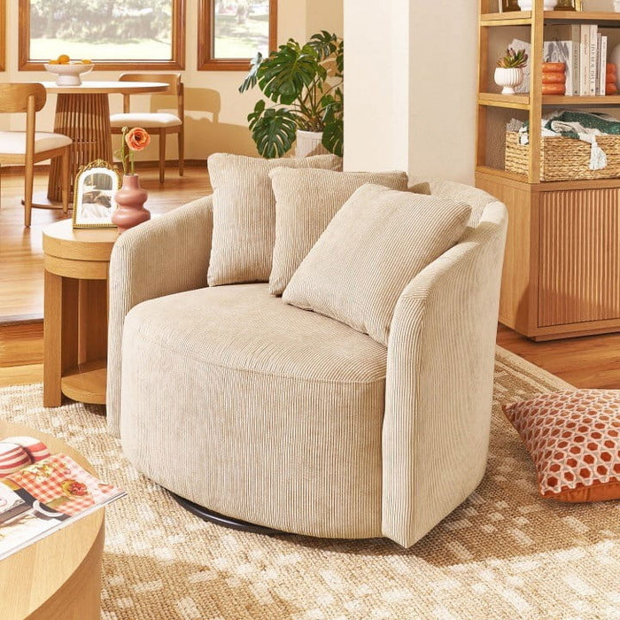 Beautiful Drew Accent Chair by Drew Barrymore, Fawn Cord - new