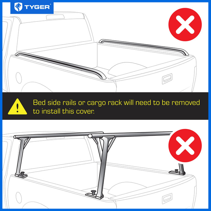 Tyger Auto T1 Soft Roll-up Truck Bed Tonneau Cover Compatible with 2016-2023 Toyota Tacoma | 6' (74") Bed | TG-BC1T9045 - open_box