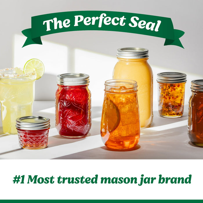 Ball 16 oz Mason Jars Regular Mouth 12pk, Pint Canning Jars with Lids and Rings, Bulk Ball Jars for Canning Jam, Jelly, Tomato Sauce, and Preserves - new