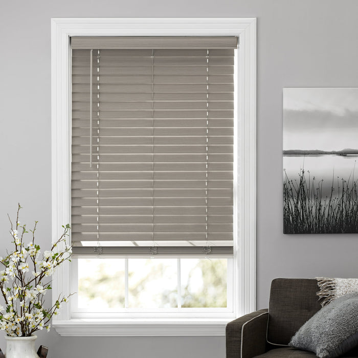 Better Homes & Gardens 2" Cordless Faux Wood Horizontal Blinds, Rustic Gray, 35" W x 64" L - new