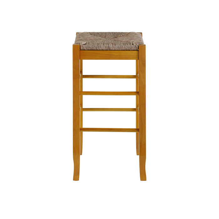 Boraam Square Rush Seat Bar Height Stool, 29-Inch, Brown - new