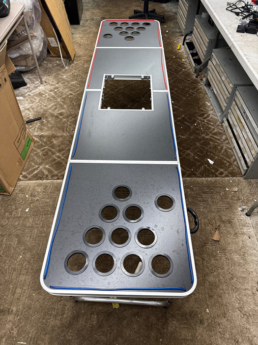 MinnARK Sports LED Portable Pong Table, Folding Party Game Set for Tailgating and Outdoors, 8-Foot Length - used_good