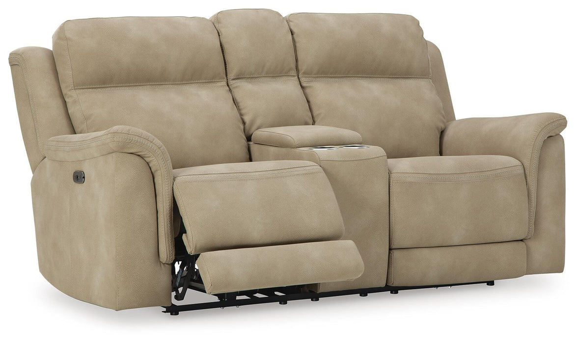 Next-Gen Durapella Sand Next-Gen Durapella Power Reclining Loveseat with Console