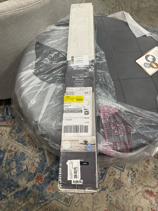 Better Homes & Gardens 2" Cordless Faux Wood Horizontal Blinds, White, 34" W x 64" L - open_box