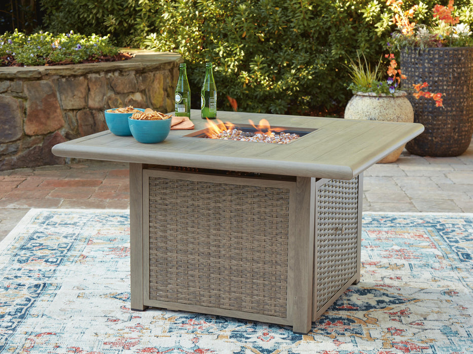 Carisbo Beige Square Fire Pit Table
