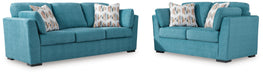 Keerwick Teal Keerwick Sofa and Loveseat