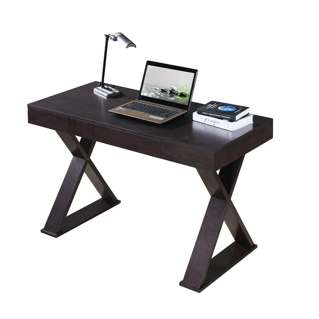 Techni Mobili Trendy Home Office Desk with Drawer, Espresso - display_model