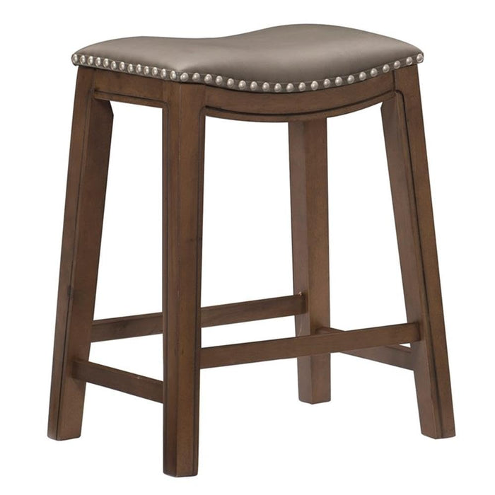 Homelegance Ordway Saddle Seat Counter Height Stool, 25"SH, Gray - new