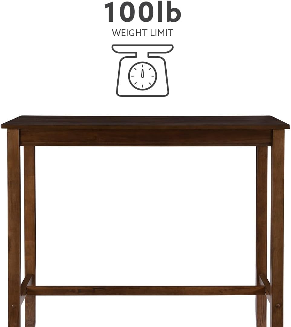 Linon Rustic Brown 42 inch Bar Height Pub Claridge Table - display_model