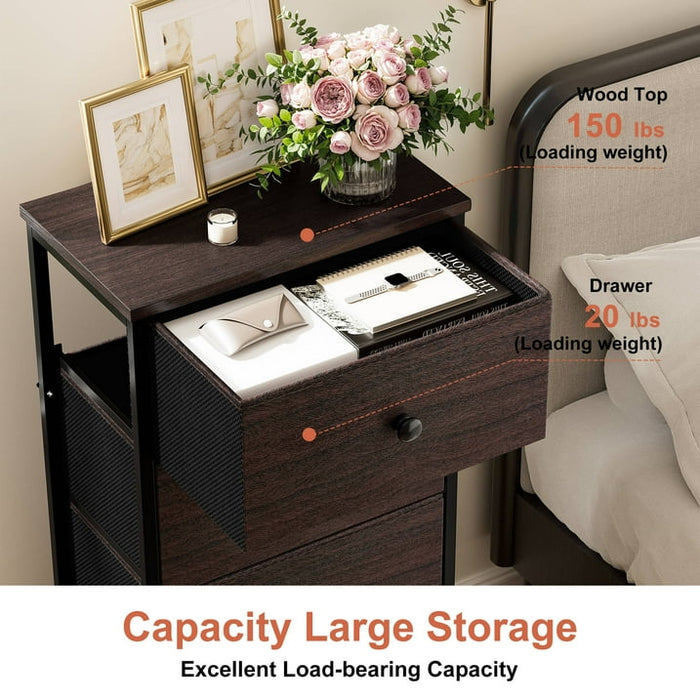 GUNAITO 5 Drawer Dresser for Bedroom Tall Narrow Chest of Drawers Fabric Storage Dresser for Adults,Brown - new