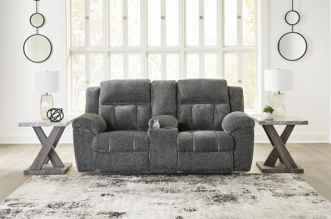 Frohn Graphite DBL Rec Loveseat w/Console