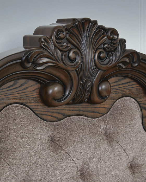 Maylee Dark Brown Maylee Queen Upholstered Bed