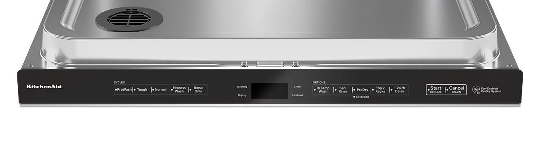 KitchenAid - Top Control Built-In Dishwasher with Stainless Steel Tub, FreeFlex Third Rack, 44dBA - Stainless Steel - display_model