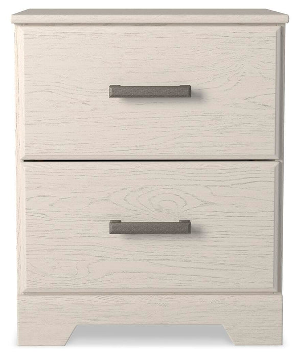 Stelsie White Two Drawer Night Stand
