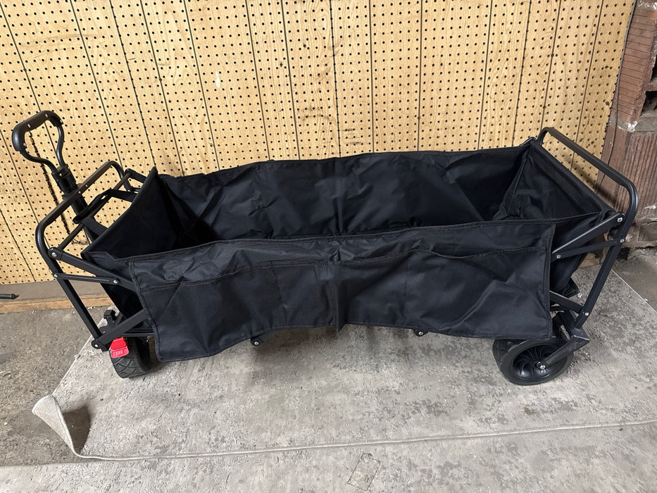 Beach Cart Large Capacity, Heavy Duty Folding Wagon Portable, Collapsible Wagon for Sports, Shopping, Camping Collapsible Foldable cart (Black, 1 Year Warrant) - new
