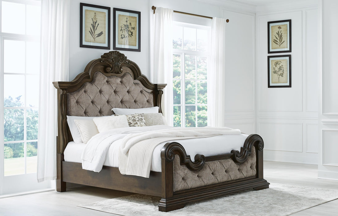 Maylee Dark Brown Maylee King Upholstered Bed