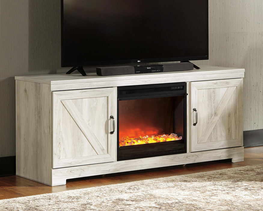 Bellaby Whitewash Bellaby 63" TV Stand with Fireplace