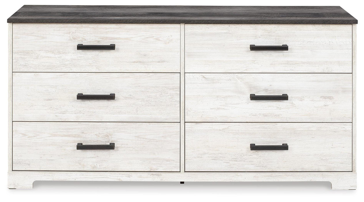 Shawburn Whitewash/Charcoal Gray Six Drawer Dresser