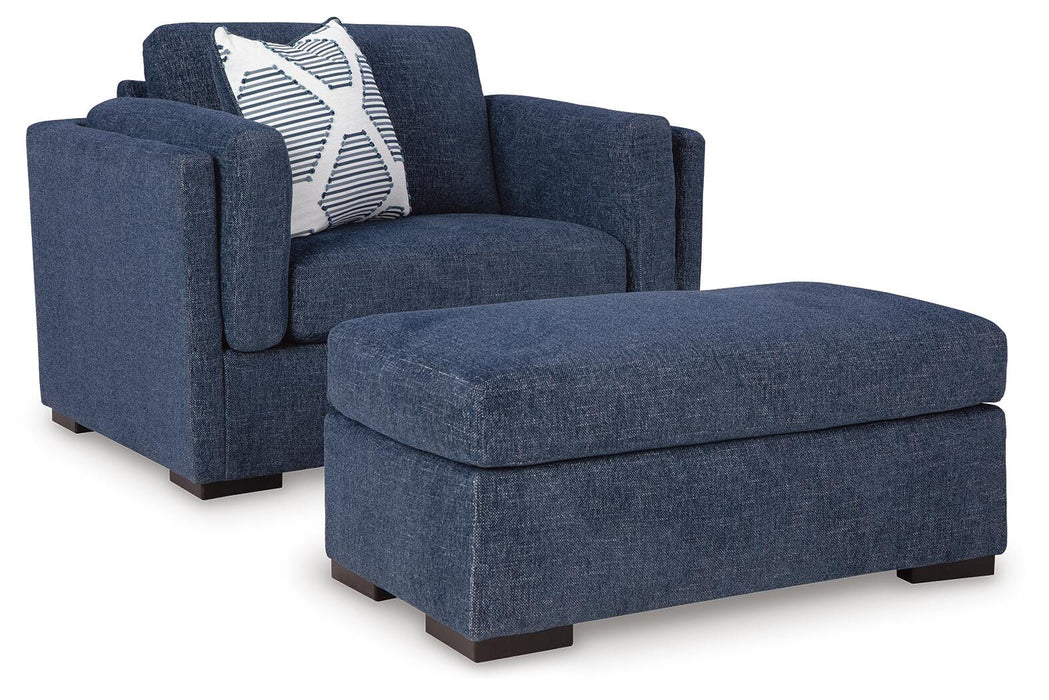 Evansley Navy Evansley Chair and Ottoman