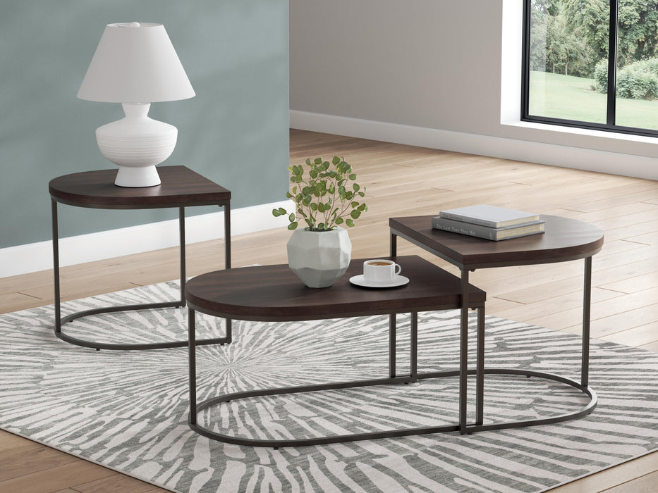 Vanmore Dark Brown Occasional Table Set (3/CN)