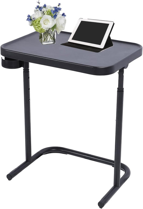 HURRISE Sofa Side End Table Folding TV Dinner Tray Adjustable Height Magnetic Tabletop Bedroom Living Room 18.9x13.78in - new