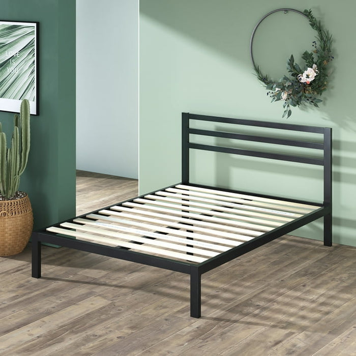Zinus Mia 14" Metal Platform Bed Frame with Headboard, King - new