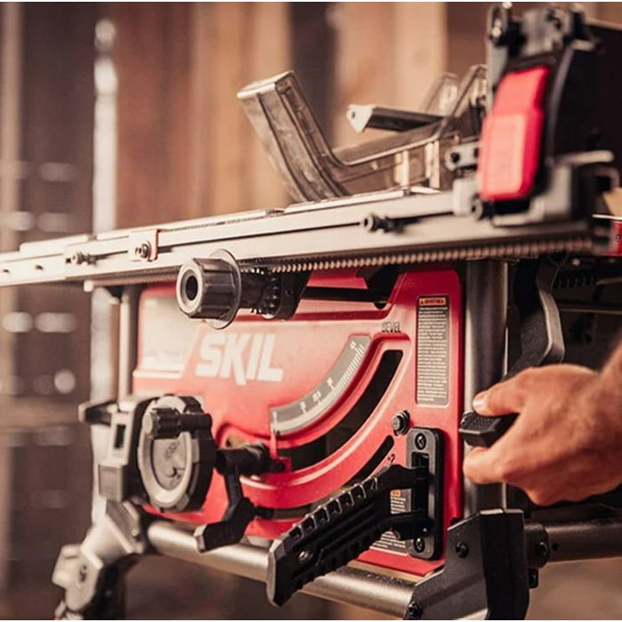 SKIL 15 Amp 10 inch Portable Jobsite Table Saw with Folding Stand, 24 Tooth Blade, Model TS6307-00 - open_box
