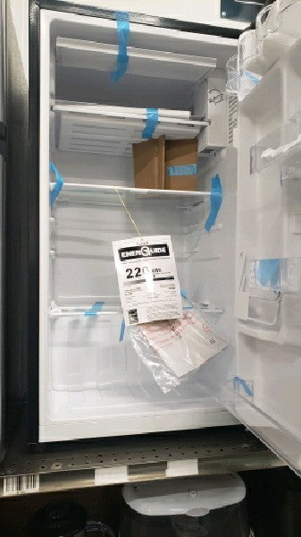 FFPE3322UM 19" Compact Refrigerator with 3.3 cu. ft. Total Capacity Adjustable Glass Shelves Reversible Door and Chill Zone in Silver Mist - display_model