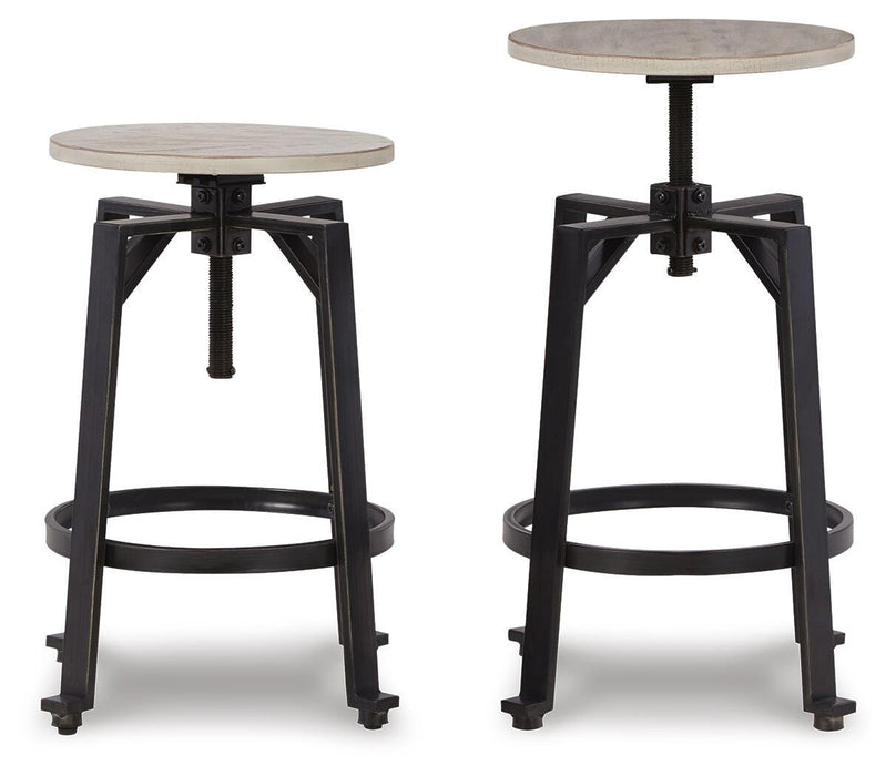 Karisslyn Whitewash/Black Swivel Stool (Priced Per Item, Must Order 2, 4, 6, or 8)